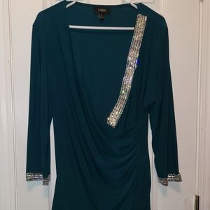Gorgeous Dark Green Dress Blouse